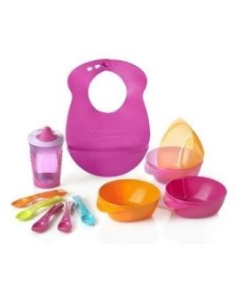 Tommee Tippee - Комплект за хранене  7м+ от 11 части Pink/Orange