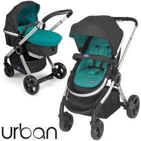 Chicco - Бебешка комбинирана количка URBAN BEIGE/EMERALD