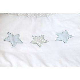 Спален комплект за бебешко легло в 4 части с декорация *Сиви Точки*