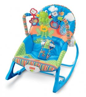 Бебешки шезлонг 3 в 1 Fisher price Little Frog Swing Chair