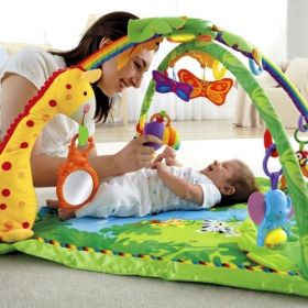 Fisher Price - Музикална активна гимнастика Rainforest Melodies&Light s Deluxe Gym
